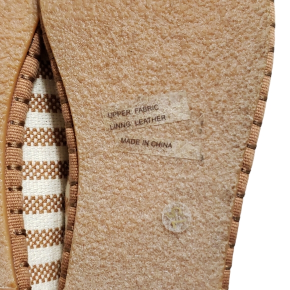 J. Jill Marina Knit & Leather Flats Tan/White Stripped Sz 7.5 - Picture 11 of 11
